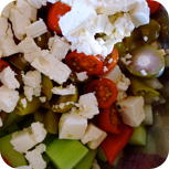 Griechischer Salat mit Kritharaki